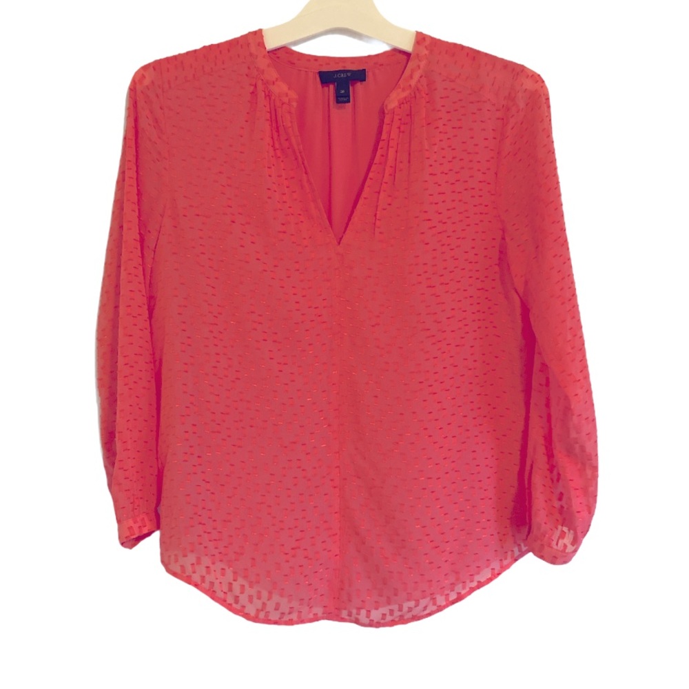J. Crew Silk Clip Dot Popover Top